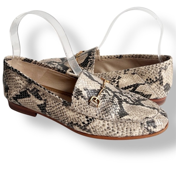 Sam Edelman Loraine Bit Loafer 6.5 neutral reptile snakeskin leather flats shoes - Picture 1 of 13